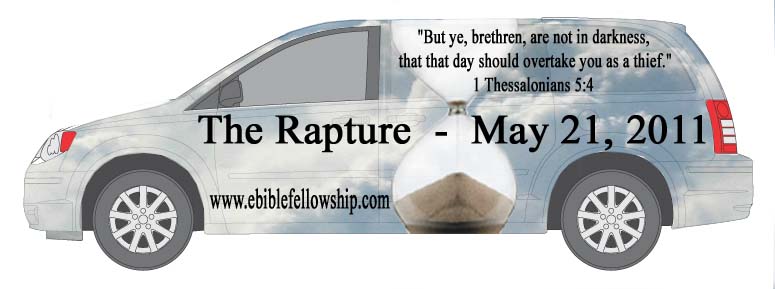 Picture of the side of a van with a “May 21, 2011 - The Rapture” moving billboard